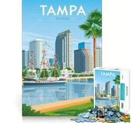 Puzzle da 1000 pezzi con skyline di Tampa, Florida, taglio preciso, decorazione, gioco per la mente, regalo, gioco rilassante, attività per compleanno (38x52cm)
