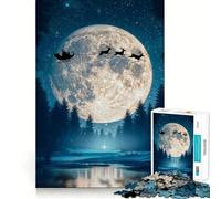 Puzzle da 1000 pezzi con slitta di renne e Babbo Natale, ideale per ragazzi, un gioco di logica e divertimento, perfetto per rilassarsi Taglio liscio e decorazione da parete (50x75cm)