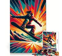 Puzzle da 1000 pezzi con snowboard e tramonto Wpap per adulti, gioco di puzzle per esercitare la mente, gioco per legami familiari, taglio di precisione, regalo creativo (38x26cm)