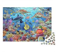 Puzzle da 1000 pezzi con soggetti marini e vita sottomarina: barriera corallina, gioco educativo per adulti, decorazione per la casa, regalo di compleanno. Dimensioni: 38x26 cm.