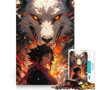 Puzzle da 1000 pezzi con soggetto anime "Wolf Spirit",gioco di logica e abilità,pezzi precisi e facili da incastrare,ideale per divertirsi in famiglia (50x75cm)