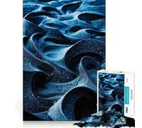 Puzzle da 1000 pezzi con soggetto astratto "Oceano Blu Sabbia",pezzi a incastro preciso,giocattolo creativo e divertente,ideale per momenti di relax e svago,regalo di compleanno 50x75cm