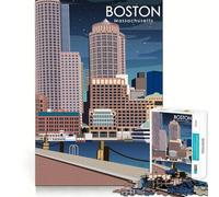 Puzzle da 1000 pezzi con soggetto Boston,Massachusetts e bordi senza soluzione di continuità Gioco stimolante per la mente,ideale per momenti di svago e divertimento Regalo di Natale a tema artistico
