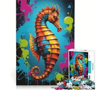 Puzzle da 1000 pezzi con soggetto cavalluccio marino, gioco rilassante, interazione genitore-figlio, regalo per amici e familiari 38x52cm