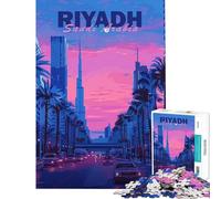Puzzle da 1000 pezzi con soggetto esteticamente gradevole la città di Riyadh difficile e stimolante decorazione per la casa gioco interattivo per maggiori di 14 anni (50x75cm)