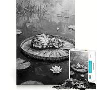 Puzzle da 1000 pezzi con soggetto Gatto che sonnecchia su una ninfea,Gioco di precisione per la mente,Attività creativa,Divertimento per il tempo libero,Regalo di compleanno (38x26cm)