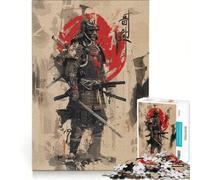 Puzzle da 1000 pezzi con soggetto guerriero samurai gioco rompicapo rilassante e stimolante per la mente ideale come regalo per tutta la famiglia 38x52cm