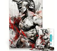 Puzzle da 1000 pezzi con soggetto guerriero spartano per ragazzi, gioco di logica, passatempo rilassante, taglio preciso, 50x75cm