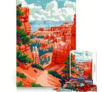 Puzzle da 1000 pezzi con soggetto naturalistico di Bryce Canyon, ideale per adolescenti Stimola il pensiero critico, favorisce il tempo libero e offre un'esperienza di gioco unica Regalo esclusivo