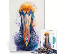 Puzzle da 1000 pezzi con soggetto pellicano e acquerello, ideale per adolescenti Un gioco che stimola la mente, rilassante e divertente, un'opera d'arte da assemblare e collezionare (50x75cm)