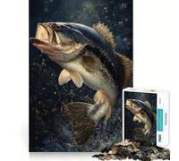 Puzzle da 1000 pezzi con soggetto pesce persico e fondale marino,gioco di precisione e cognitivo,ideale per il tempo libero e come regalo di Natale (50x75cm)