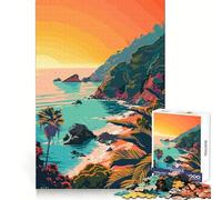 Puzzle da 1000 pezzi con soggetto "Spiaggia della California" per adolescenti, ideale per allenare le capacità cognitive, per il tempo libero e come regalo stagionale (50x75cm)