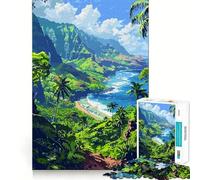 Puzzle da 1000 pezzi con soggetto spiaggia hawaiana,pixel art,taglio preciso,gioco cognitivo divertente,svago e paesaggio natalizio (38x52cm)