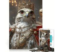 Puzzle da 1000 pezzi con soggetto uccello,falco,re,ritratto,animale,decorazione,attività stimolante per la mente,momento di relax,regalo di Natale divertente (38x52cm)