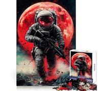 Puzzle da 1000 pezzi con soldato spaziale e luna piena in stile fumetto ideale per adolescenti un gioco intelligente per trascorrere del tempo di qualità insieme Pezzo da collezione con taglio preciso