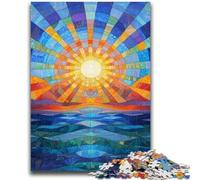 Puzzle da 1000 pezzi con sole che sorge sull'oceano, puzzle per adolescenti, giocattoli educativi per l'apprendimento, giochi per famiglie, regali per amici e parenti (50x75cm)