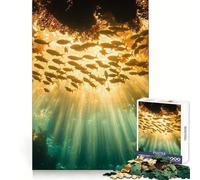 Puzzle da 1000 pezzi con sole sottomarino e banco di pesci, ideale per ragazzi, per una memoria nitida e un piacere rilassante Taglio uniforme Regalo di Natale ideale (38x52cm)