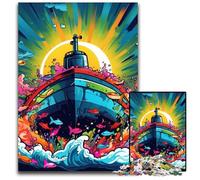 Puzzle da 1000 pezzi con sottomarini colorati per adulti, ideale per gli innamorati, perfetto regalo di Natale, Capodanno, San Valentino 26X38CM/10,23x14,96 pollici