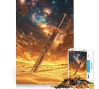 Puzzle da 1000 pezzi con spada da samurai nel deserto, ideale per ragazzi, gioco di logica e svago, bordi lisci, regalo di alta qualità (50x75cm)