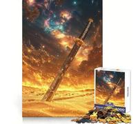 Puzzle da 1000 pezzi con spada da samurai nel deserto per adulti e ragazzi Ricorda, costruisci lentamente, goditi l'arte del taglio preciso, oggetto da collezione (38x52cm)