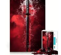 Puzzle da 1000 pezzi con spada da samurai nell'acqua, ideale per adulti, per migliorare la memoria, per un piacevole momento di relax, un'opera d'arte da assemblare e da collezione (38x52cm)