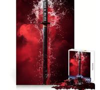 Puzzle da 1000 pezzi con spada da samurai nell'acqua, ideale per adulti, per migliorare la memoria, per un piacevole momento di relax, un'opera d'arte da assemblare e da collezione (38x52cm)