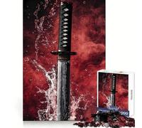 Puzzle da 1000 pezzi con spada da samurai nell'acqua, ideale per ragazzi, per migliorare la memoria, alleviare la tensione e creare un'opera d'arte di pregio (38x52cm)