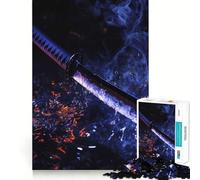 Puzzle da 1000 pezzi con spada da samurai nell'acqua per adolescenti, ideale per rafforzare la memoria, creare un'atmosfera rilassante e divertente, con bordi di qualità e un regalo perfetto (38x26cm)