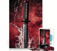 Puzzle da 1000 pezzi con spada da samurai nell'acqua per ragazzi, ideale per migliorare la memoria, per un divertimento rilassante e per ottenere bordi precisi Regalo elegante (50x75cm)