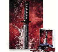 Puzzle da 1000 pezzi con spada da samurai nell'acqua per ragazzi, ideale per migliorare la memoria, per un divertimento rilassante e per ottenere bordi precisi Regalo elegante (50x75cm)