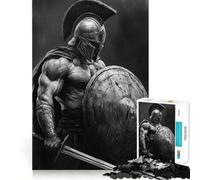 Puzzle da 1000 pezzi con spada e scudo da guerriero spartano in battaglia, ideale per adolescenti Gioco di allenamento mentale, rilassante e divertente da assemblare Regalo perfetto 38x52cm