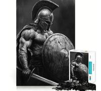 Puzzle da 1000 pezzi con spada e scudo da guerriero spartano in battaglia per adulti, gioco di logica mentale, delicato, rilassante, taglio preciso, lista dei desideri di Babbo Natale 50x75cm