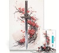 Puzzle da 1000 pezzi con spada katana da samurai per ragazzi, gioco di abilità mentale, svago rilassante, design da assemblare, regalo di alta qualità (38x52cm)