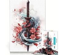Puzzle da 1000 pezzi con spada katana samurai per adulti, ideale per migliorare la memoria, per un divertimento rilassante e per creare un'atmosfera affilata Regalo perfetto per le vacanze (50x75cm)