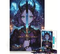 Puzzle da 1000 pezzi con spada luminosa Oni Girl per adulti, un rompicapo che stimola la mente e permette di assemblare le immagini con calma, un regalo perfetto (50x75cm)