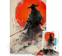 Puzzle da 1000 pezzi con spada Samurai della Luna Rossa per adulti, ideale per rafforzare la memoria, calmare la mente, con bordi di qualità e una piacevole sorpresa (38x52cm)