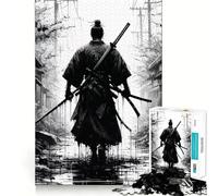 Puzzle da 1000 pezzi con spada Samurai Uchiha per adulti, ideale come regalo, gioco di logica stimolante e rilassante, con bordi chiari e un regalo speciale (50x75cm)