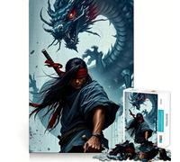 Puzzle da 1000 pezzi con spadaccino e drago,gioco di precisione,gioco di logica,attività per allenare la mente,divertimento a ritmo lento,regalo di compleanno 38x26cm