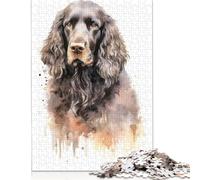 Puzzle da 1000 pezzi con Spaniel Irlandese ad Acquerello, per Adulti, Difficoltà: Rafforza i rapporti tra i Membri della Famiglia, 1000 pezzi (38x26 cm)