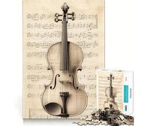 Puzzle da 1000 pezzi con spartito musicale per violino,gioco di abilità mentale,incastro stabile,parti che non si spostano,passatempo divertente per i weekend lunghi (50x75cm)