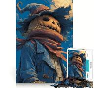 Puzzle da 1000 pezzi con spaventapasseri, testa di zucca e luna, ideale per adolescenti Gioco di logica e rilassamento, con bordi di qualità Regalo di Natale (50x75cm)