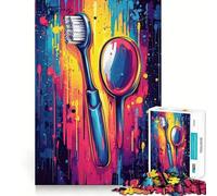 Puzzle da 1000 pezzi con spazzolini da denti dai colori vivaci,gioco creativo per sviluppare le capacità di abilità,incastro perfetto,nessun pezzo si stacca,attività per rafforzare il legame