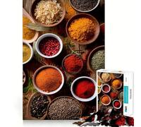 Puzzle da 1000 pezzi con spezie, cibo e cucina per adolescenti, gioco stimolante per la mente, momento di relax, taglio preciso, opera d'arte da esporre 50x75cm