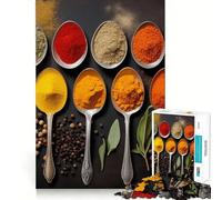 Puzzle da 1000 pezzi con spezie, cibo e cucina per adolescenti, ideale per rafforzare la memoria, per una vita tranquilla e serena, con bordi di qualità e un tocco di Babbo Natale 38x26cm