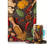 Puzzle da 1000 pezzi con spezie, cibo e cucina per adulti, gioco di sfida per la mente, gioco di gruppo, dettagli nitidi, regalo perfetto 38x26cm