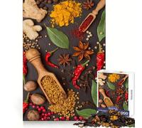 Puzzle da 1000 pezzi con spezie, cibo e cucina per adulti, gioco di sfida per la mente, gioco di gruppo, dettagli nitidi, regalo perfetto 38x26cm