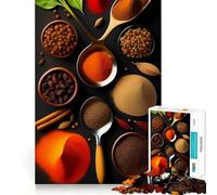 Puzzle da 1000 pezzi con spezie, cibo e cucina per adulti, ideale per migliorare la memoria, il tempo libero e ottenere bordi precisi, perfetto come regalo per le festività 38x52cm