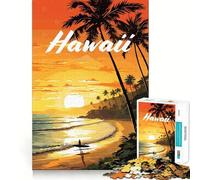 Puzzle da 1000 pezzi con spiaggia e baia delle Hawaii,gioco di precisione,divertente ed efficace per stimolare la mente,ideale per momenti di relax e per il Natale (38x52cm)