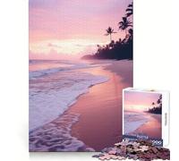Puzzle da 1000 pezzi con spiaggia sabbiosa e tramonto sull'oceano, per adulti e ragazzi Ricorda, costruisci lentamente, goditi l'arte con tagli precisi, oggetto da collezione (38x52cm)