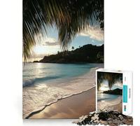 Puzzle da 1000 pezzi con spiaggia tropicale e tramonto, incastro perfetto, gioco creativo e stimolante per la mente, ideale per il tempo libero e come regalo di compleanno (38x52cm)
